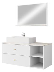 Set baie Salus I, Alb, Marmură albă, PAL laminat