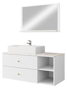 Set baie Salus I, Alb, Marmură albă, PAL laminat