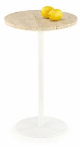 Măsuță laterală Houston 1627, Deschis Travertine, Alb, Metal, 56cm, 7.5 kg
