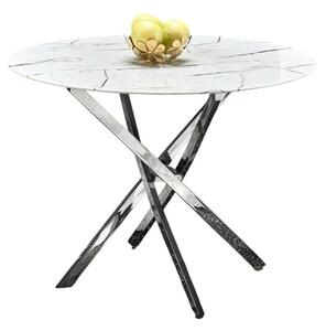 Masă Houston 1538, Marmură albă, Argint, 75cm, 26 kg