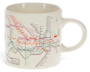 Cană bej din ceramică 350 ml Heritage Tube Map – Rex London