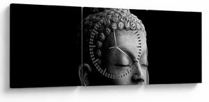 Tablou - Buddha, portret (cu ceas) (90x30 cm)