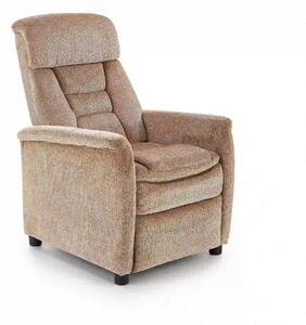 Fotoliu recliner JORDAN, bej/negru, stofa/plastic, 71x85/155x79/106 cm