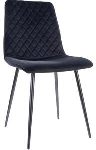 Scaun Irys, negru, stofa catifelata/metal, 46x42x84 cm