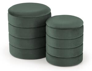 Set de tabureți tapițați Houston 1780, Verde, Tapiterie, 44cm, 6.6 kg