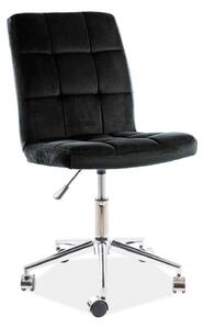 Scaun de birou Q-020, negru/crom, stofa catifelata/metal/plastic, 51x4