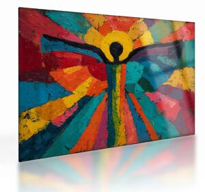 Tablou pe sticlă - Înger pictat (70x50 cm)