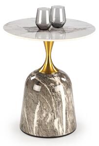 Măsuță de cafea Houston 1849, Marmură albă, Marmură cenușie, Piatră sinterizată, Metal, 59cm, 11.8 kg