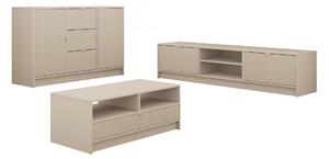 Set de living Comfivo Papilio I, Bej, PAL laminat, MDF