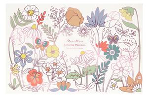 Suporturi pentru farfurii 8 buc. din hârtie 28x42.5 cm Butterflies & Flowers – Meri Meri
