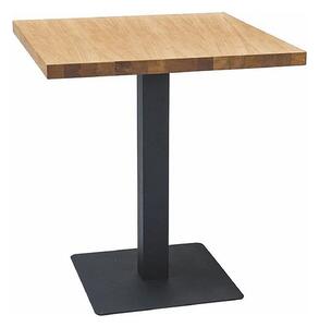 Masa PURO, stejar/negru, PAL laminat/metal, 70x70x76 cm