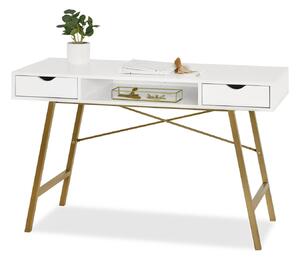 Masă PC Gavon (lemn alb + auriu). Promo -17%. 1109755