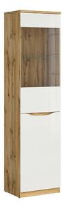 Raft Avifera 105, Alb lucios, Stejar Wotan, PAL laminat, 198x50x40cm