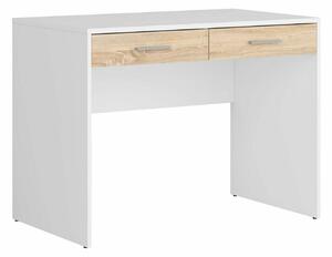 Birou Novsore 109, Stejar Sonoma, Alb, PAL laminat, 76x100x59cm, 28.5 kg