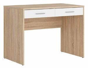 Birou Novsore 109, Stejar Sonoma, Alb, PAL laminat, 76x100x59cm, 28.5 kg