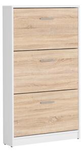 Dulap pantofi Novsore 113, Stejar Sonoma, Alb, PAL laminat, 121x70x18cm, 20.7 kg