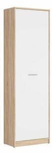 Raft Novsore 114, Stejar Sonoma, Alb, PAL laminat, 197x60x34cm, 39.8 kg