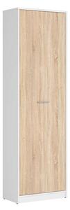 Raft Novsore 114, Stejar Sonoma, Alb, PAL laminat, 197x60x34cm, 39.8 kg