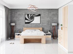 Set dormitor Novsore 147, Alb, Stejar Sonoma, PAL laminat