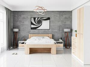 Set dormitor Novsore 147, Alb, Stejar Sonoma, PAL laminat