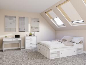 Set dormitor Novsore 155, Alb, PAL laminat