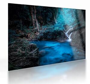 Tablou pe sticlă - Noaptea magică în pădurea tropicală (70x50 cm)