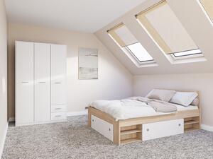 Set dormitor Novsore 158, Alb, Stejar Sonoma, PAL laminat
