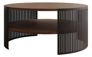 Măsuță de cafea Civer, Nuc, Negru, Metal, PAL laminat, 40cm, 20.1 kg