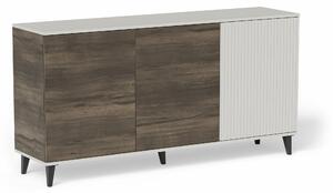 Bufet Luelia 120, Nuc, Cașmir, MDF, PAL laminat, 82x160x40cm, 47 kg