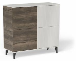 Bufet Luelia 119, Cașmir, Nuc, MDF, PAL laminat, 95x100x40cm, 38 kg