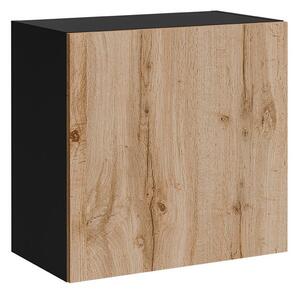 Dulap de perete Species, Stejar Wotan, Negru, PAL laminat, MDF, 50x50x30cm, 11 kg