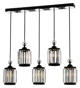 Candelabru suspendat pe cablu CRYSTALLINE, 5 x E27, max. 40 W, 230 V, negru
