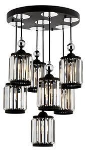 Candelabru suspendat pe cablu CRYSTALLINE 7xE27/40W/230V, negru