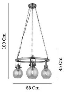 Candelabru pe lanț POLINO 3xE27/40W/230V bronz