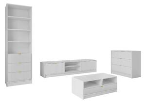 Set de living Comfivo Papilio VII, Alb, PAL laminat, MDF