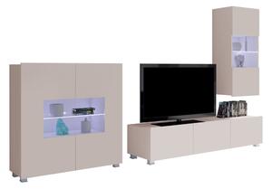 Set de living Remus VII, Cașmir, Sticlă călită, PAL laminat, 87 kg