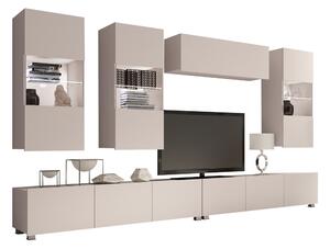 Set de living Remus V, Cașmir, Sticlă călită, PAL laminat, 130 kg