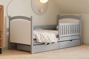 Pat copii cu tablă de scris Amely 80x180 - culoare gri