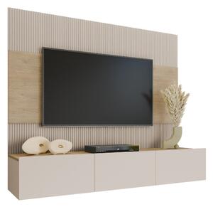 Set de living Comfivo Salix, Stejar, Bej, PAL laminat, 150x180x38cm, 51.5 kg