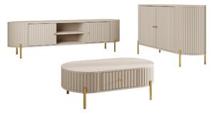Set de living Comfivo Mirsoni II, Bej, PAL laminat, MDF