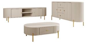 Set de living Comfivo Mirsoni I, Bej, PAL laminat, MDF