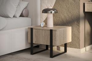 Set 2 măsuțe de noptieră Verica - stejar biscuit / picioare negre