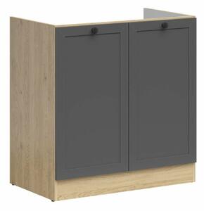 Dulap modular cu uși pentru chiuvetă Classic Grey Oak 101, 83x80x47cm, 21.8 kg