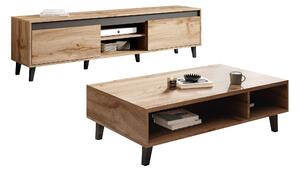 Set de living Munus I, Stejar Wotan, Antracit, PAL laminat