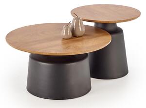 Set de măsuțe de cafea Houston 2028, Maro, Negru, Metal, 36cm, 13.5 kg