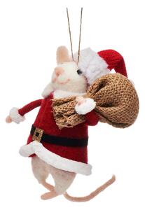 Ornament de Crăciun din material textil Santa Mouse – Sass & Belle