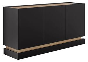 Bufet Comfivo Tilia I, Negru, Stejar, PAL laminat, 75x160x37cm, 53 kg