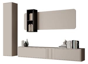 Set de living Oratio III, Cașmir, Negru, PAL laminat, MDF