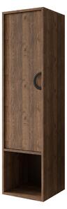 Cabinet de baie suspendat Sodalis, Negru, Nuc, PAL laminat, 133x35x34cm, 19 kg