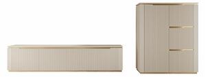 Set de living Comfivo Ovitas I, Auriu, Bej, PAL laminat, MDF